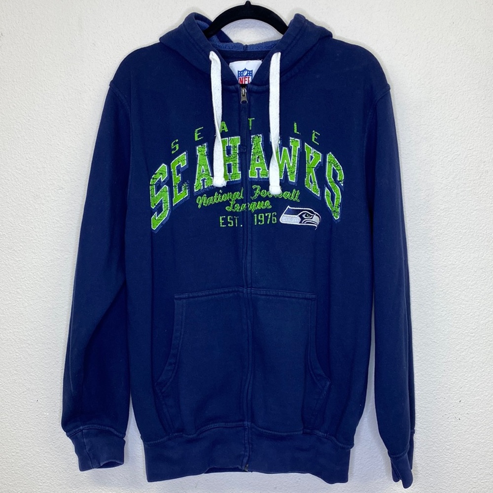 Seattle Seahawks Zip Front Hoodie Size Medium